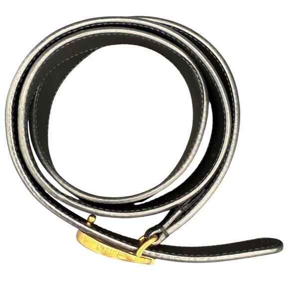 Gucci Marmont Women's Gold Black Leather Authentic Double G Buckle Belt - 39" - Picture 3 of 9